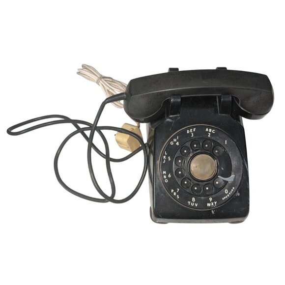 Vintage Black Rotary Dial Telephone C/D 500 3/55 with Cord - Picture 6 of 15